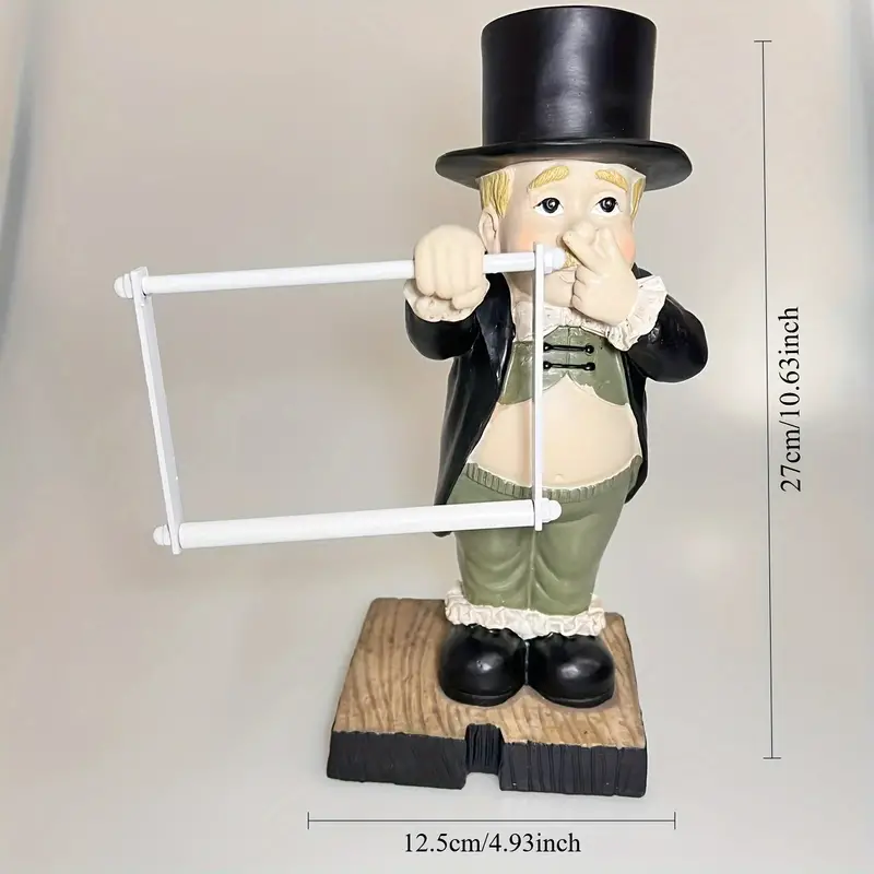 Charming Toilet Butler Figurine - Resin Bathroom Tissue Holder, Self-Adhesive Wall Mount, Cute Home Decor Accessory, Christmas/Halloween Gift Decoration - Image 2