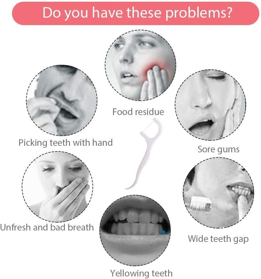 Cupinyo Dental Floss Sticks -300pcs Floss Picks, Floss Sticks Dental - Image 2