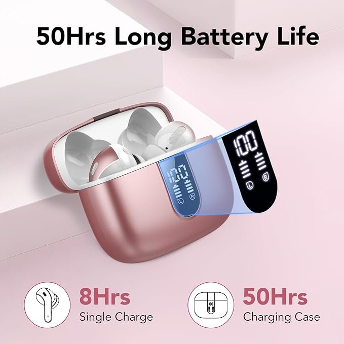 IKT Ear Buds Wireless Earbuds, 50Hrs Playtime Bluetooth Earphones, Bluetooth Headphones 5.3 - Image 3