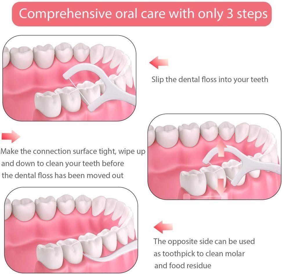 Cupinyo Dental Floss Sticks -300pcs Floss Picks, Floss Sticks Dental - Image 4