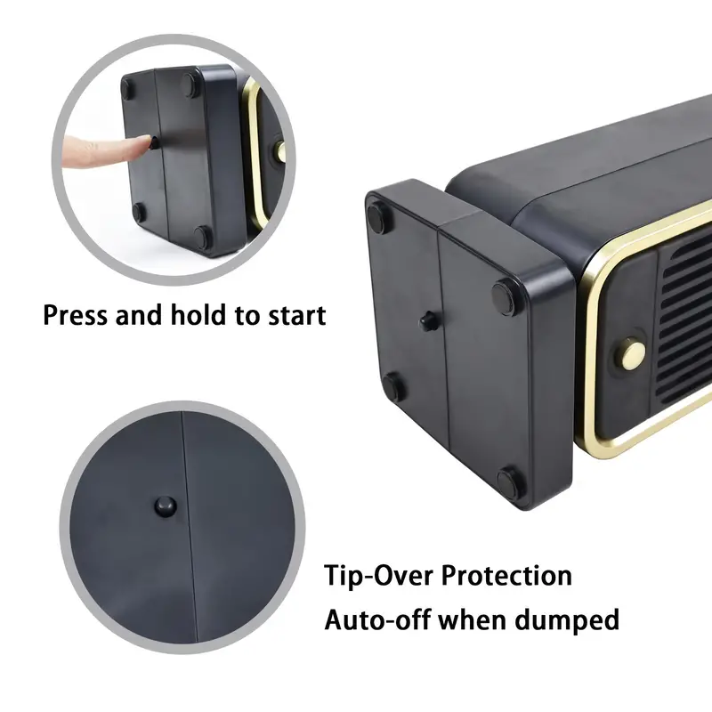 Portable Ceramic Space Heater - 500W Mini Electric Heater With Thermostat For Fast, Quiet, And Energy Efficient Heating - Safe And Secure For Indoor Office And Home Use - Image 3