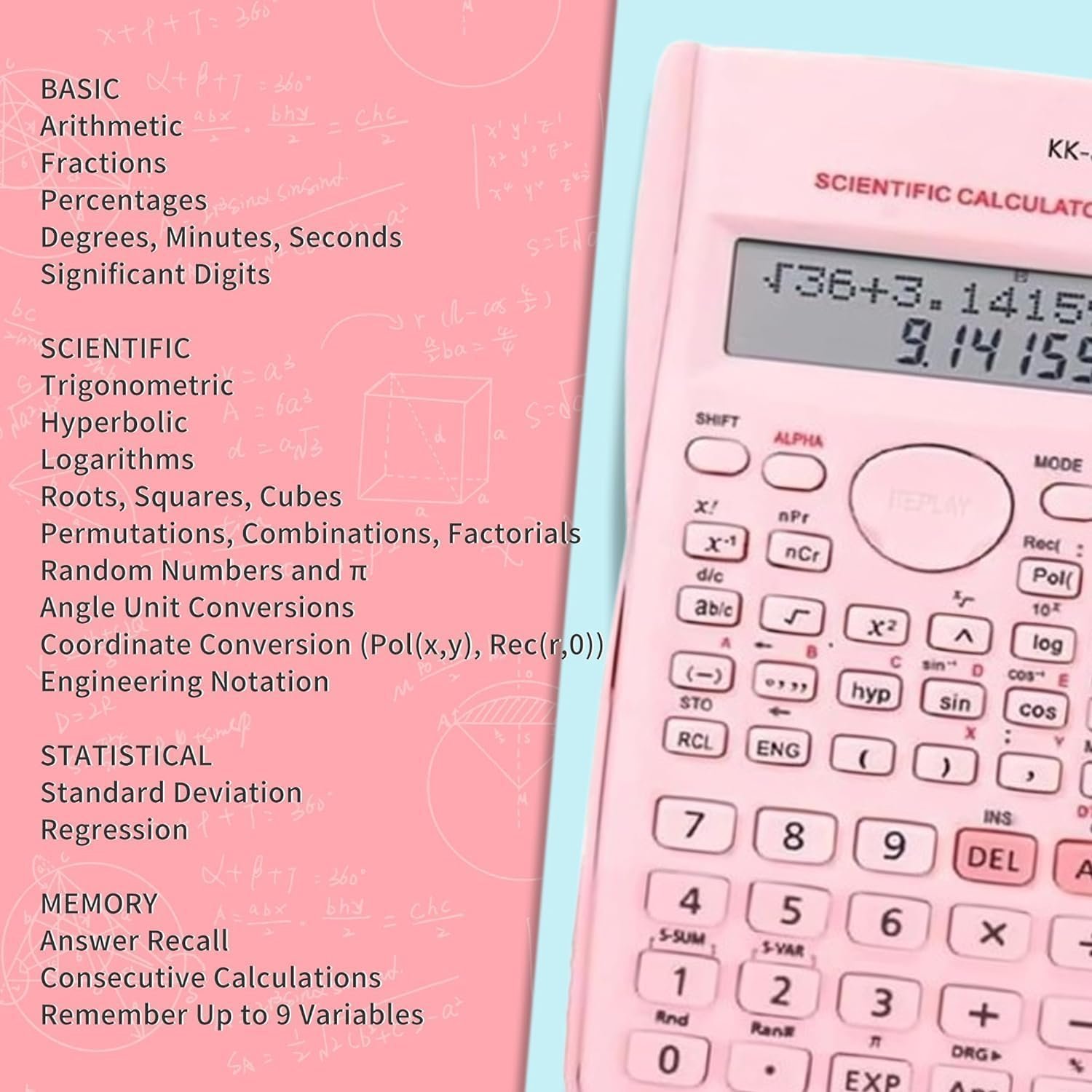 Scientific Calculators with A 20CM Straight Ruler, two Set Squares and an 180° Protractor and one geometric compass - Image 4