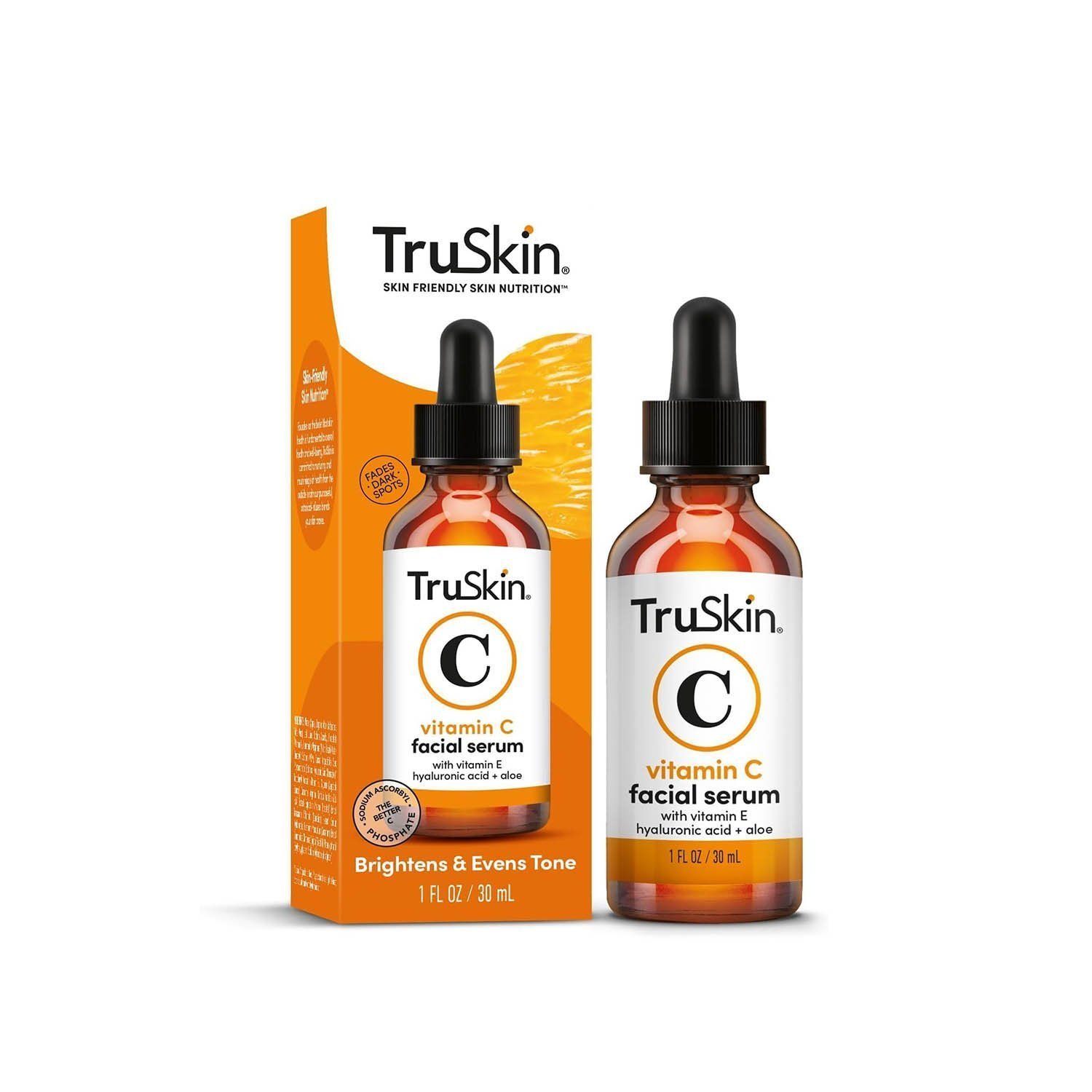 TruSkin Vitamin C Serum for Face – Anti Aging Face Serum with Vitamin C, Hyaluronic Acid, Vitamin E – Brightening Serum for Dark Spots, Even Skin Tone, Eye Area, Fine Lines & Wrinkles, 1 Fl Oz 30ml