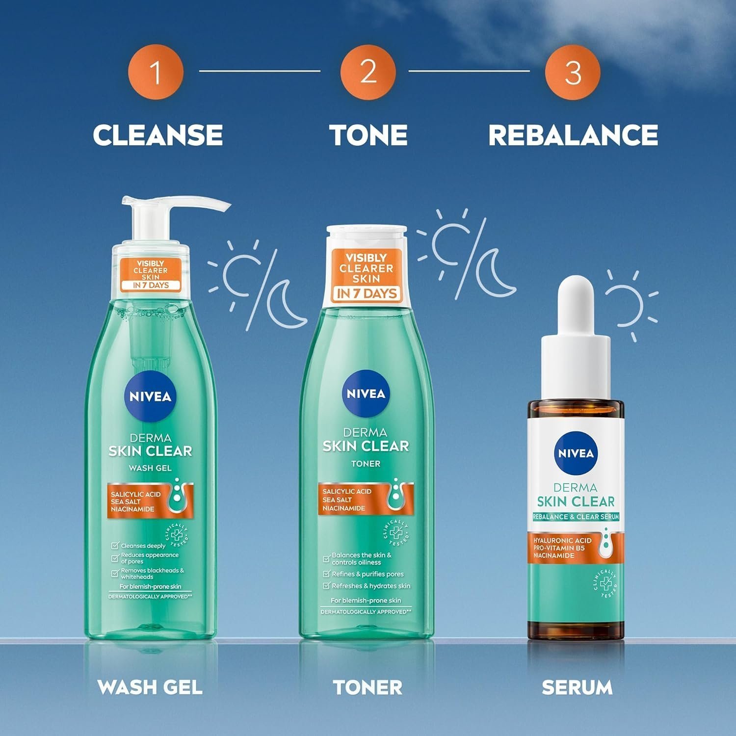 NIVEA Derma Skin Clear Wash Gel (150ml) - Image 2